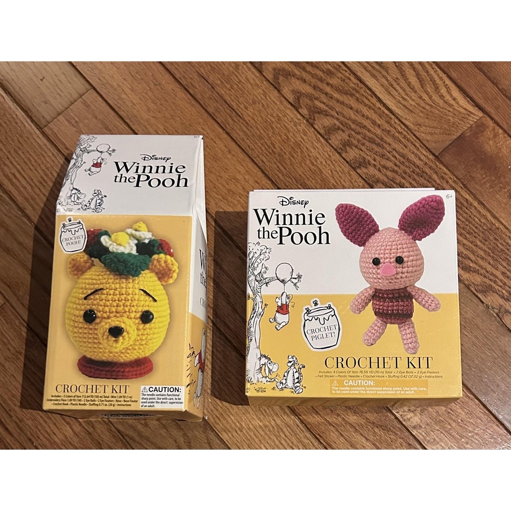 Disney Winnie The Pooh & Piglet Crochet Kit Bundle DIY Craft Sets New